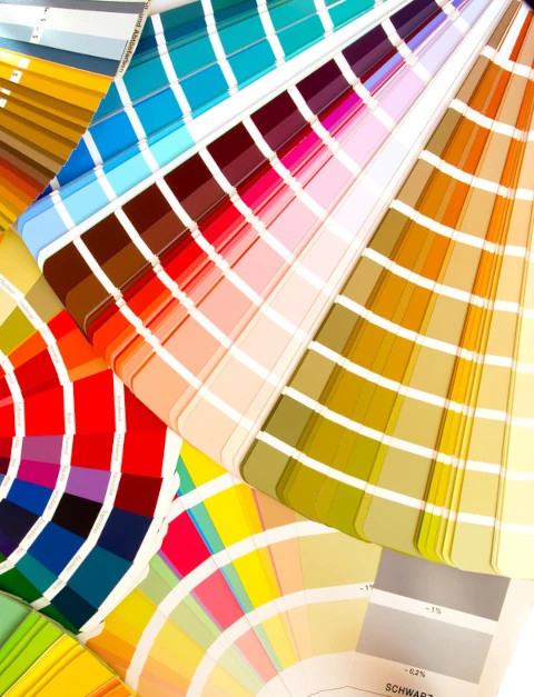 Photo montrant des palettes de couleurs pour imprimeries